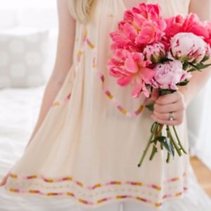 LC LAUREN CONRAD Top Tunic Embroidered Beaded Sleeveless Bohemian Pink Small